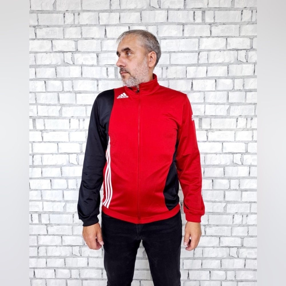 Adidas Track Jacket Zip/3 Stripes Embroidery-Alternative color sleeves-Size XL